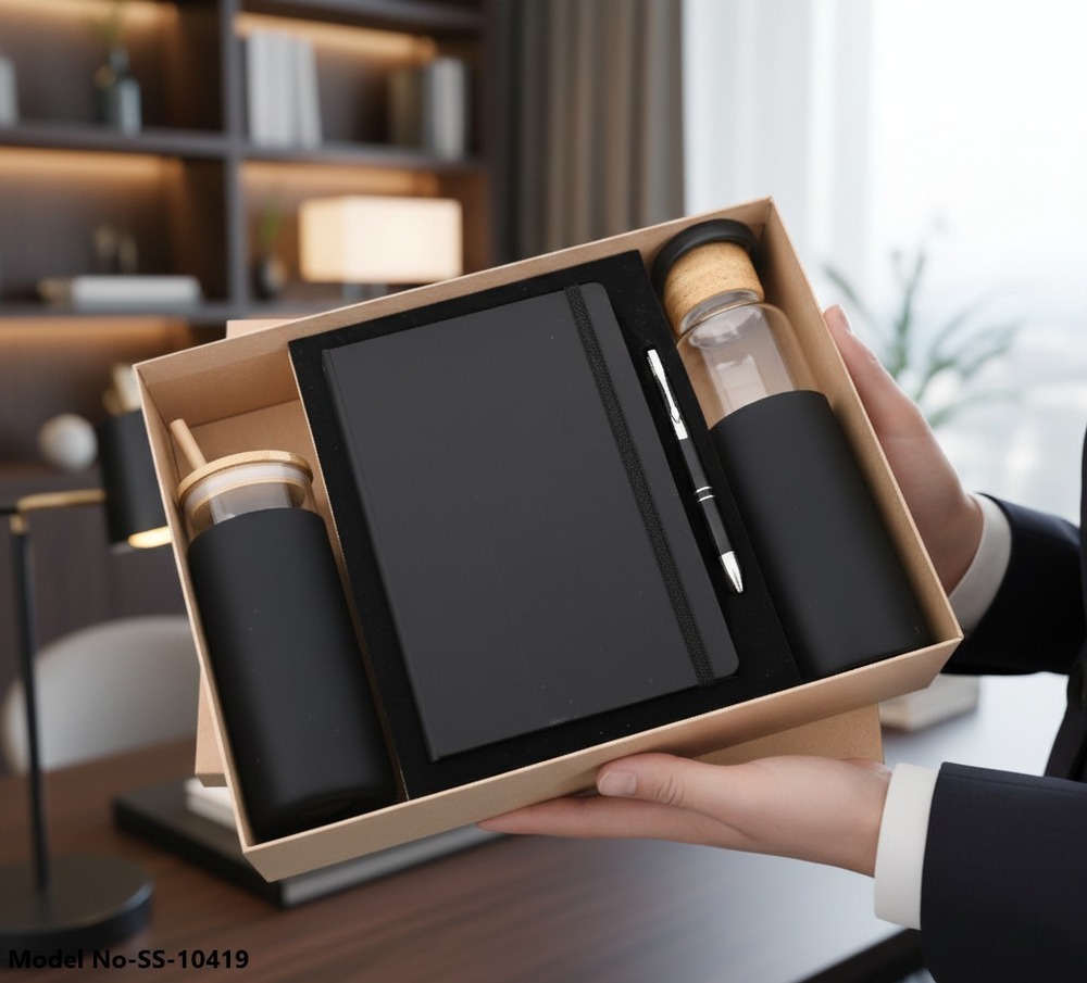 SS-10419  4 In 1 Gift Set With Pen Bottle  Sipper And Diary
