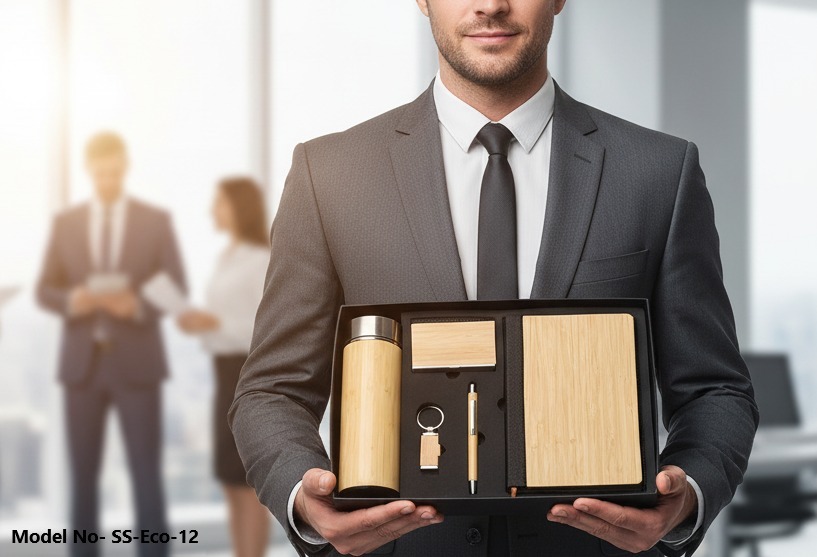 5 In 1 Wooden Bamboo Gift Set (Eco-12) - Capacity: Bottle Capacity: 500