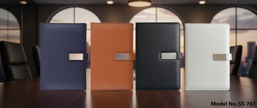 Glue Bound Leather Cover Office Notebook Diary With Magnetic Lock (Ss-761) - Capacity: Approx. 200 240 Ruled Pages Pcs/Hr