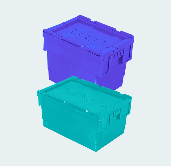 Tote Bins with attached LID Crates
