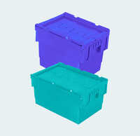 Tote Bins With Attached Lid Crates
