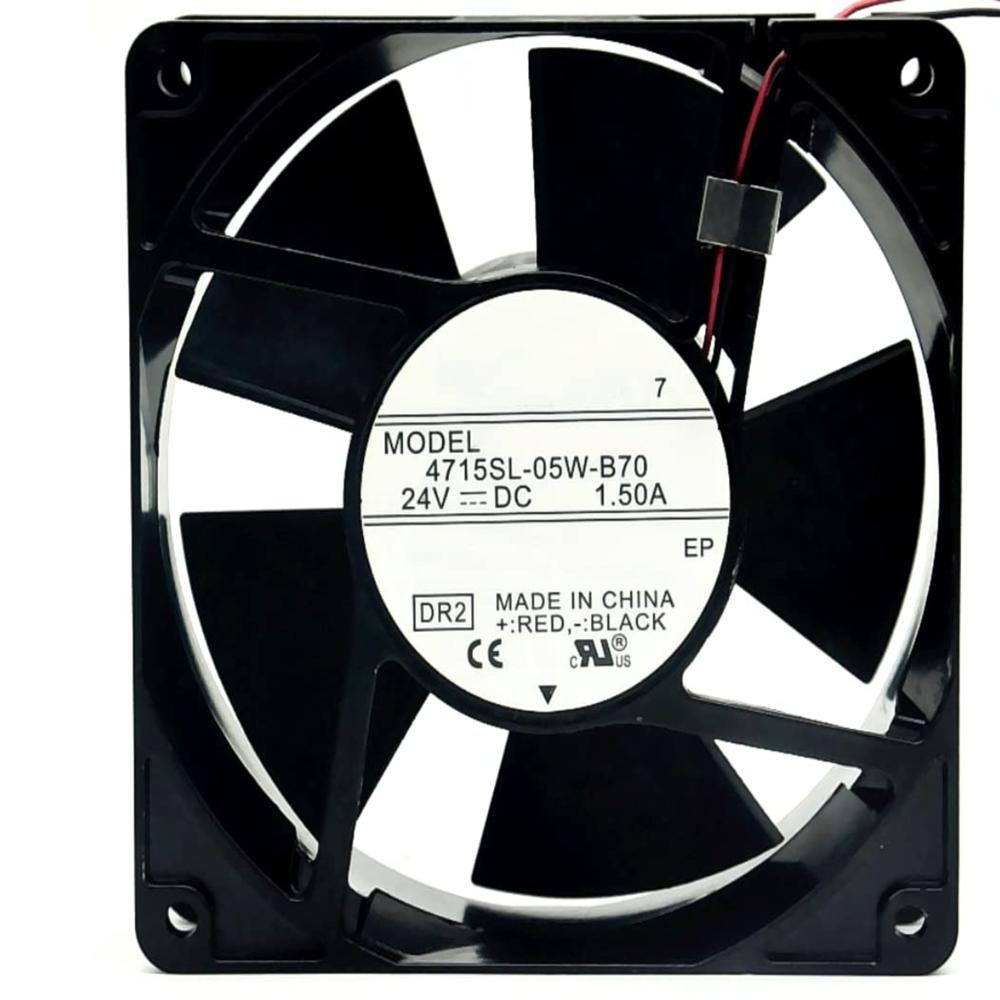 NMB-MAT 4715SL-05W-B70 24V 1.50A 2-Wire 12038mm Ball Bearing Industrial Axial Cooling Fan