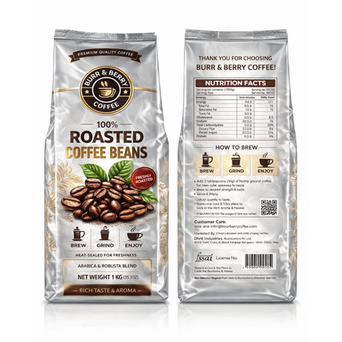 1Kg Roasted Coffee Beans - Grade: Food Grade