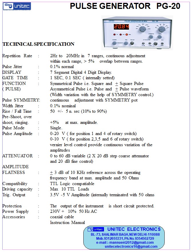 Pulse Generator 20 MHz