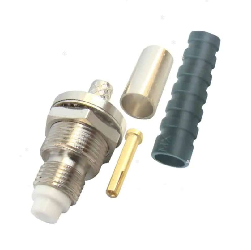 MX FME Female Bulkhead Crimping Type For RG-58 Cable With boot