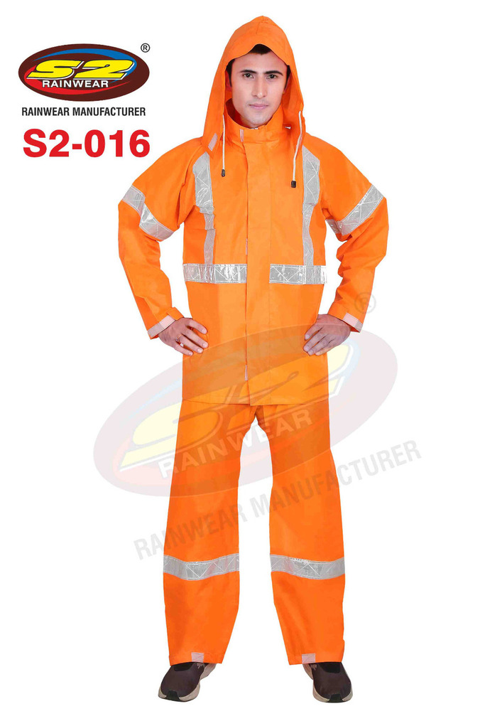 Flourescent PU Long Rain Coat