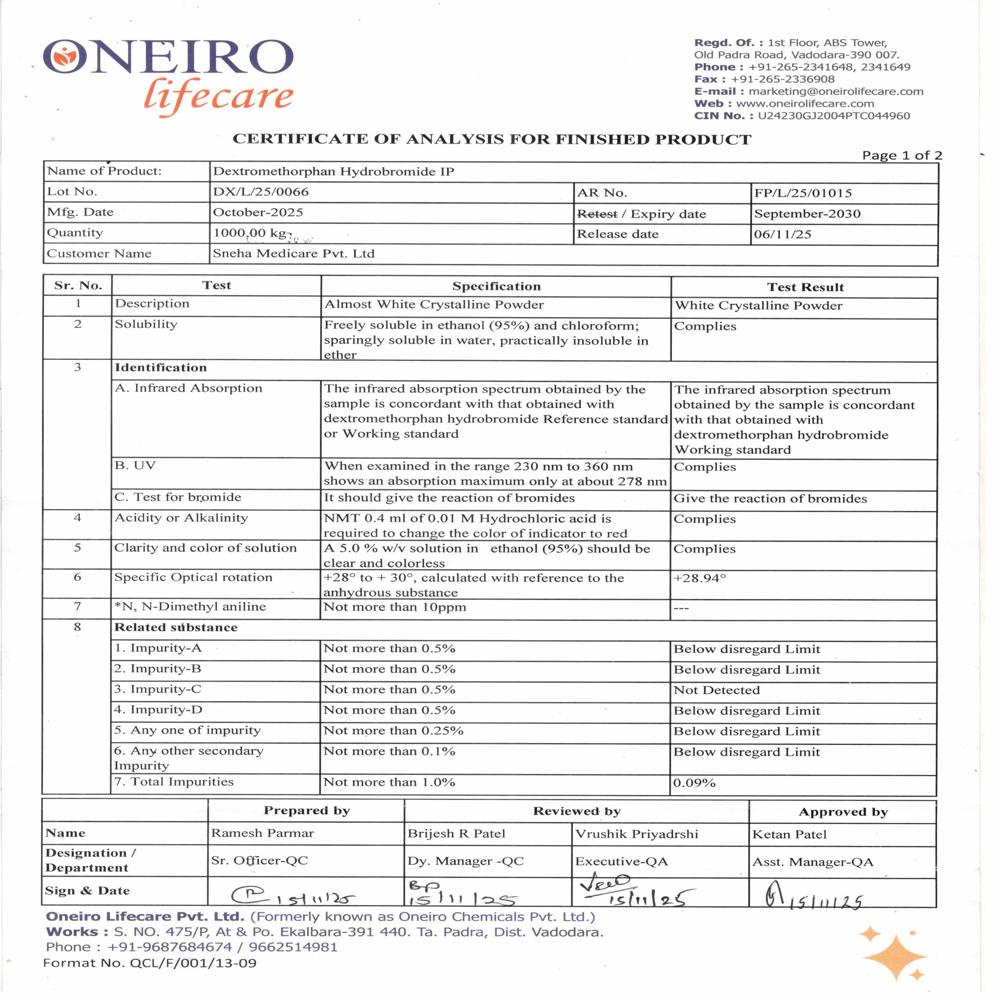 Dextro-methorphan Hbr Ip