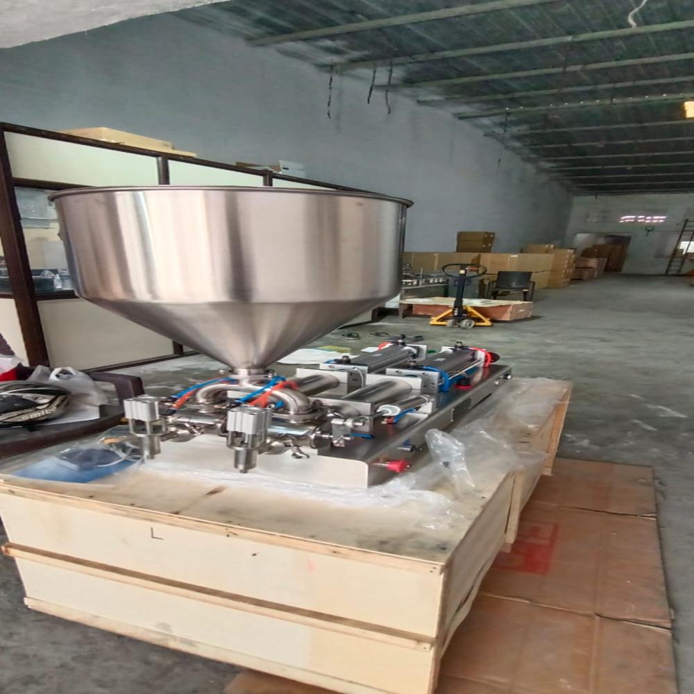 Semi Automatic Double Head Paste Filler Machine