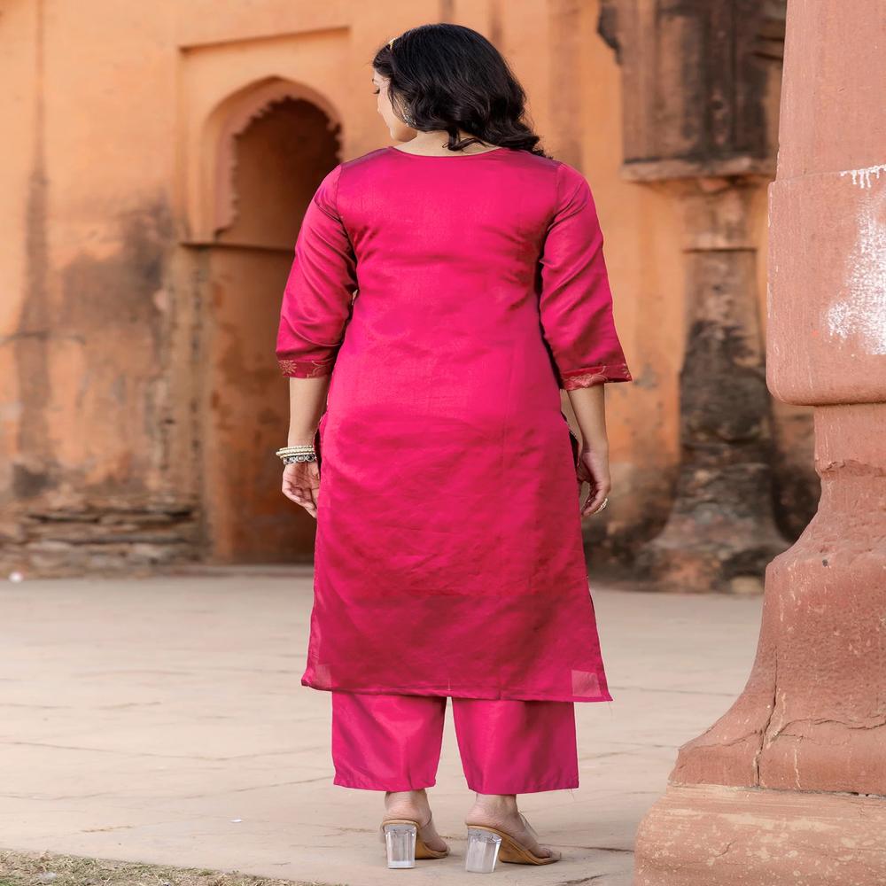 Pink Maharaja Suit - Bust Size: 36-44 Inch (In)