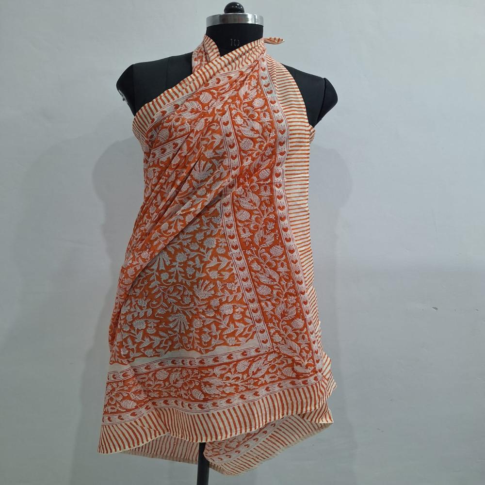 Pure Cotton Hand Block Printed Sarong