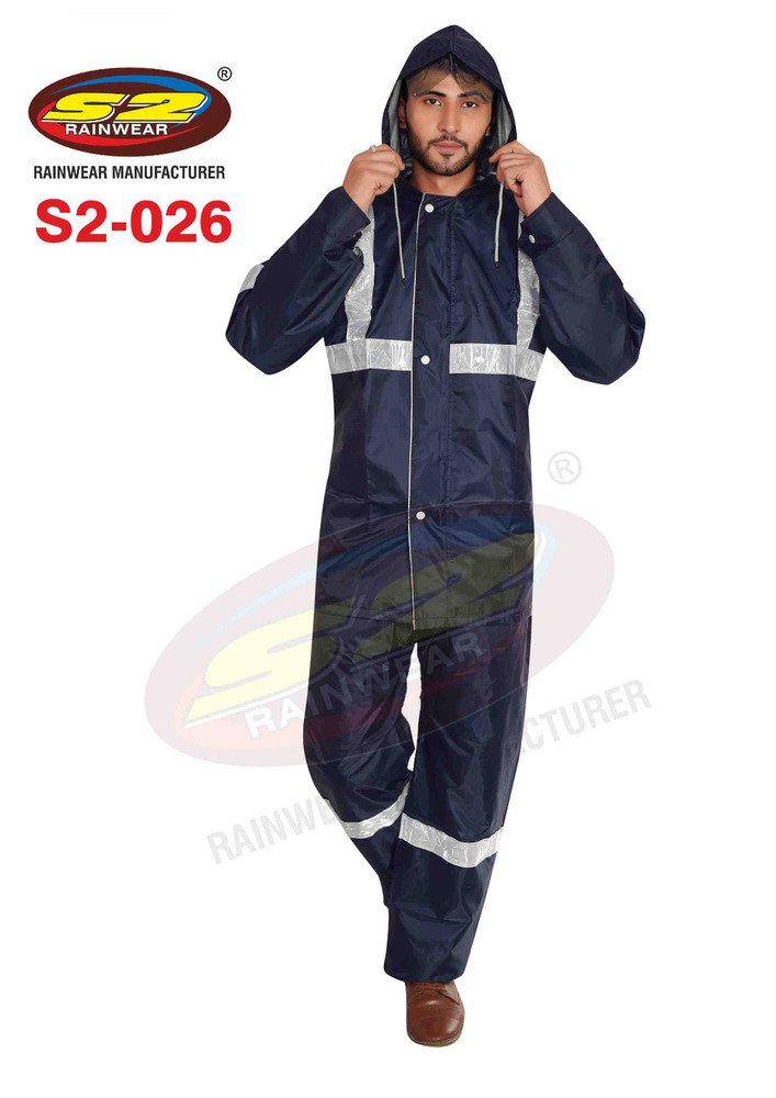 S2-026 Reversible Rain Suit Fluorescent with Reflective Tape