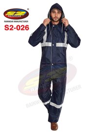 S2-026 Reversible Rain Suit Fluorescent with Reflective Tape