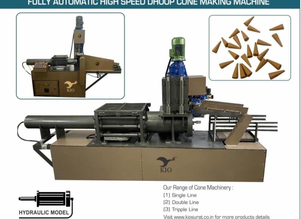 DOUBLE LINE DHOOP CONE MACHINE ( SS HOPPER 18-20 KG WET CAPACITY)