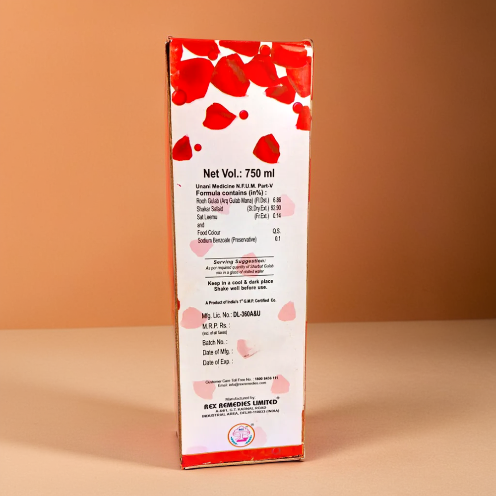 Rex Sharbat E Gulab 750ML