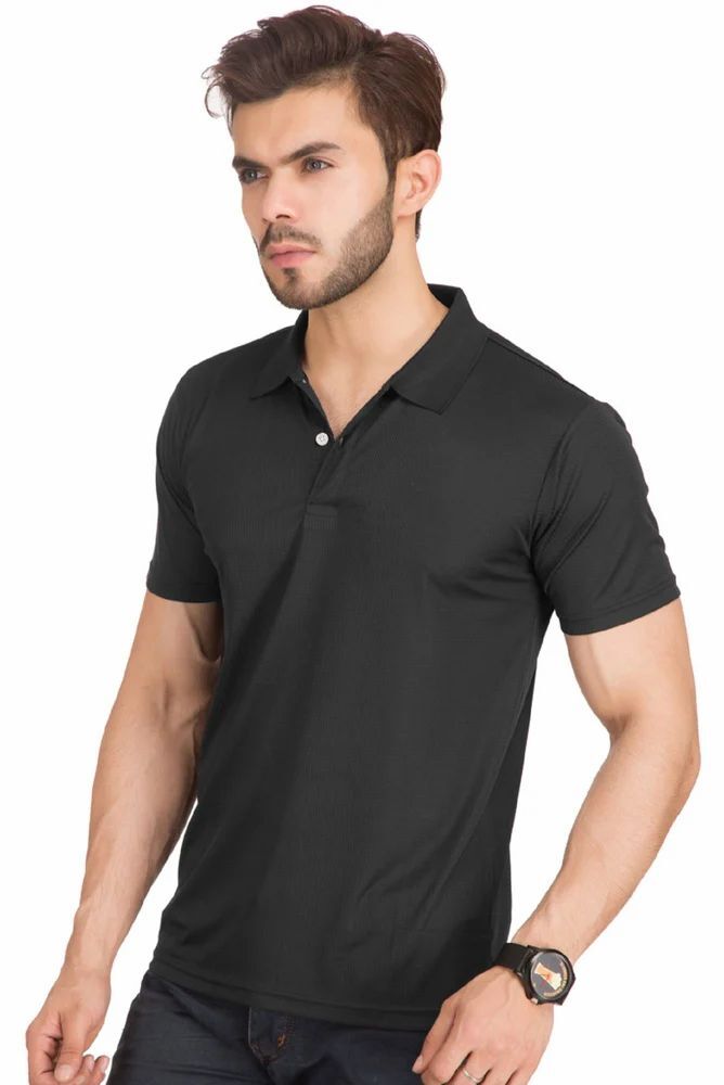 Exalon Mens Premium Black Polo T-Shirt