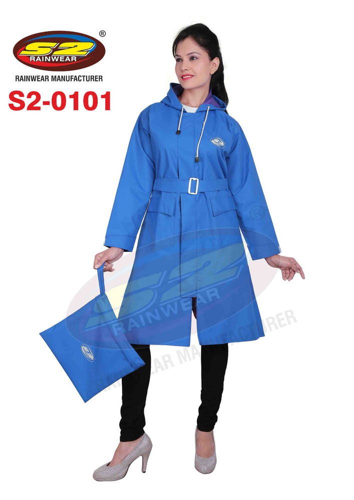 Long Rain Coat With Taping (Ladies)