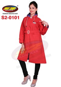 Long Rain Coat With Taping (Ladies)