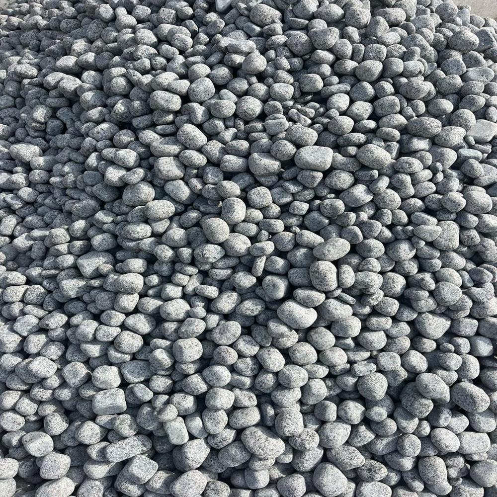 Natural green machine polished pebble for interior decoration