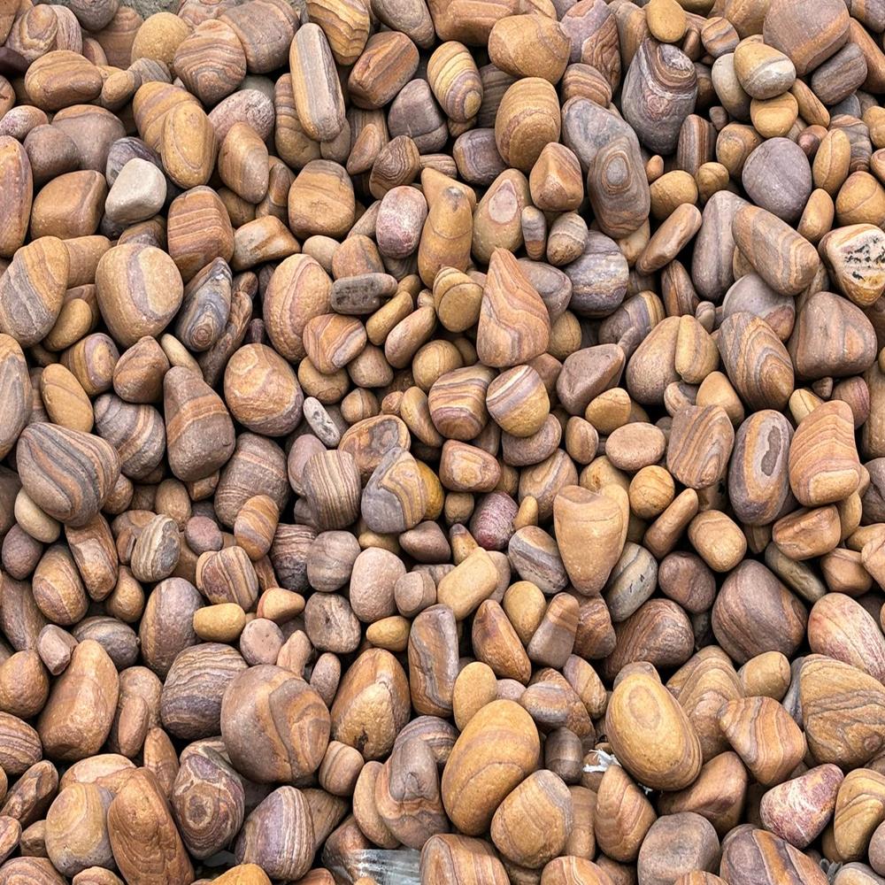 Natural green machine polished pebble for interior decoration