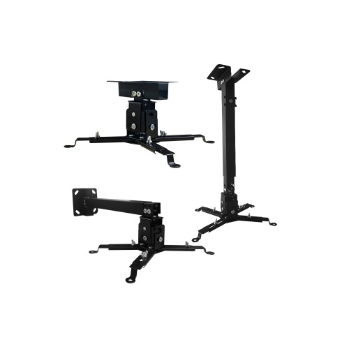 Projector Mount Universal Wall or Ceiling Projection Mount Bracket with Adjustable Height and Extendable Arms Mount for Home and Office Projector (Black)