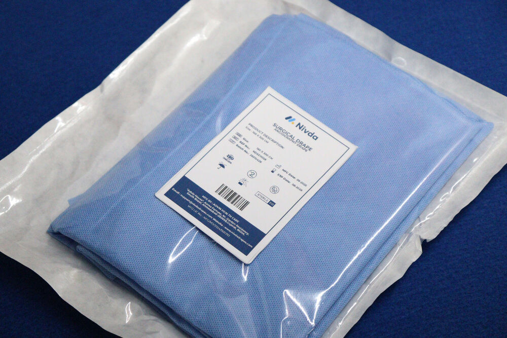 Surgical Angiography Drape - Fluid-resistant Nonwoven Fabric , Transparent Window For Visual Access, Integrated Fluid Management Pouch