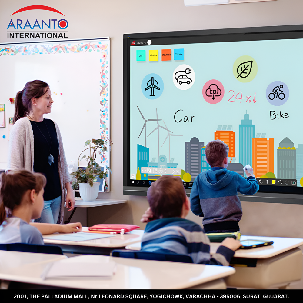 75 Inch Smart Ultra Resolution Interactive Flat Panel Display - Color: Black