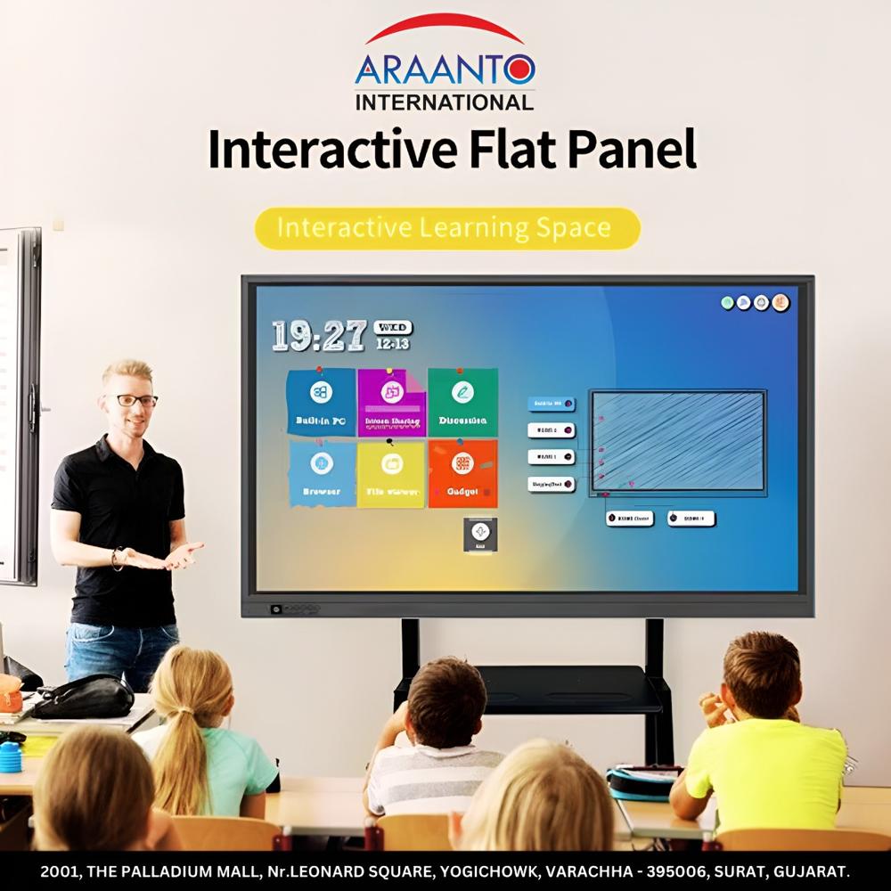 75 Inch Smart Ultra Resolution Interactive Flat Panel Display - Color: Black