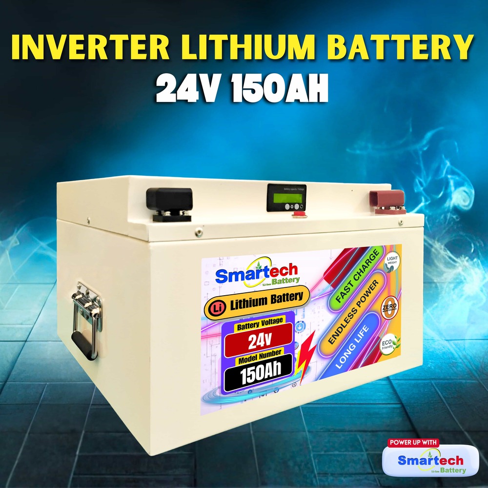Inverter Lithium Battery 24V 150Ah - Features: Over Voltage Protection    	Under Voltage Protection    	Over Current Protection    	Short Circuit Protection    	High Temperature Protection    	Low Temperature Protection    	Soft Switch    	Soc Display    	Communication     Can 2.0