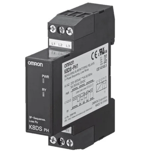 Omron K8ds-ph1 200-480vac Monitoring Relay - Application: Motor And Industrial Equipment Phase Protection