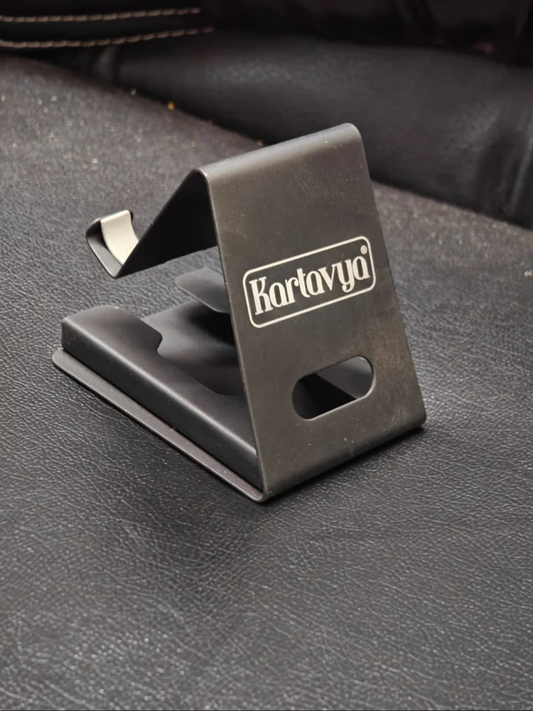 Black Metal Mobile Stand With Card Holder