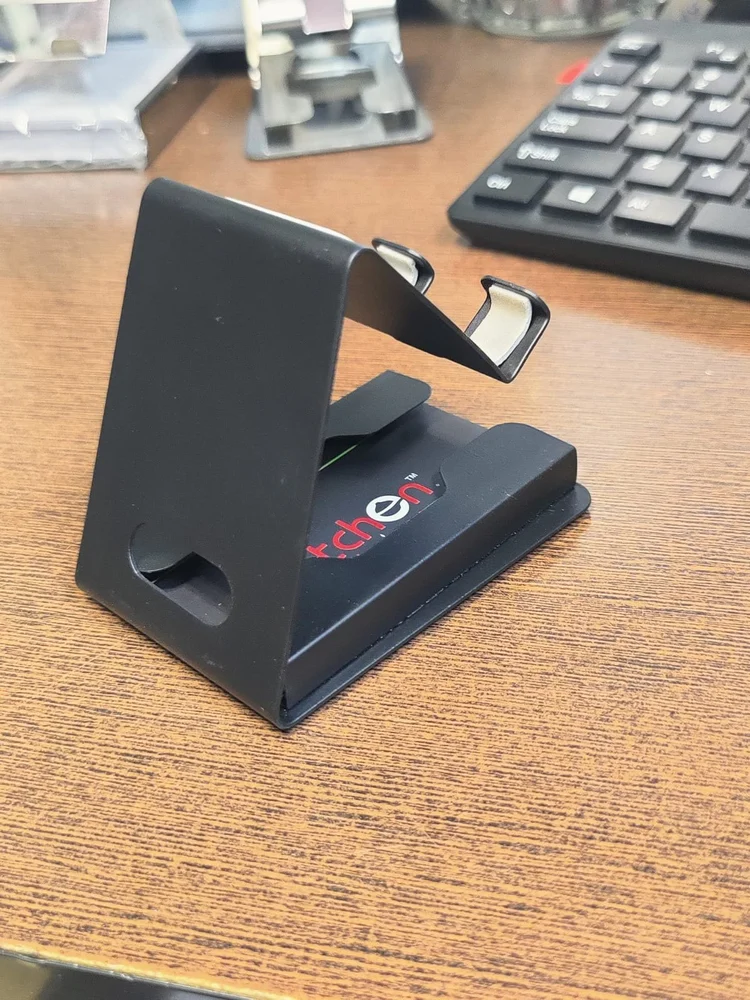 Black Metal Mobile Stand With Card Holder