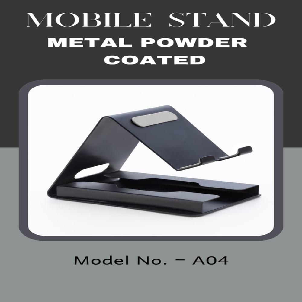 Black Metal Mobile Stand With Card Holder