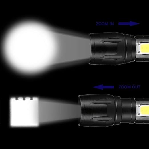 Rechargeable Led Torch - Color: Black