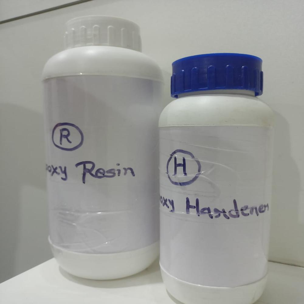 Art and craft used transparent epoxy resin and hardener