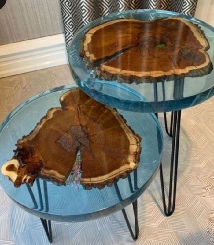 Art and craft used transparent epoxy resin and hardener