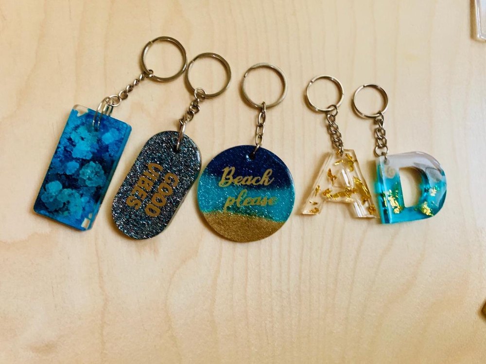 Art and craft used transparent epoxy resin and hardener