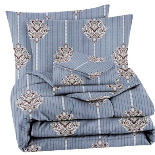 Blue Colour Cotton Fabric Bedding Set
