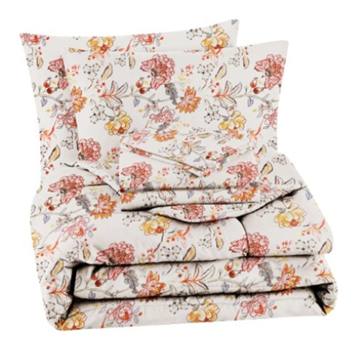 Warm Floral Design Cotton Fabric Bedding Set
