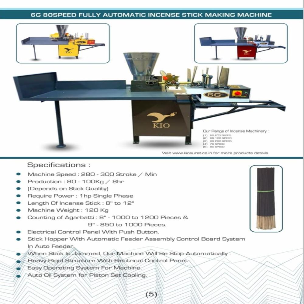 KIO 6G 80 Fully Automatic Incense Stick Making Machine