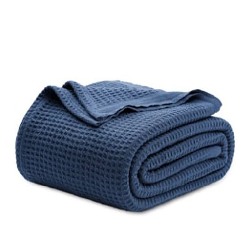 Blue Single Bed Marino Waffle Blankets