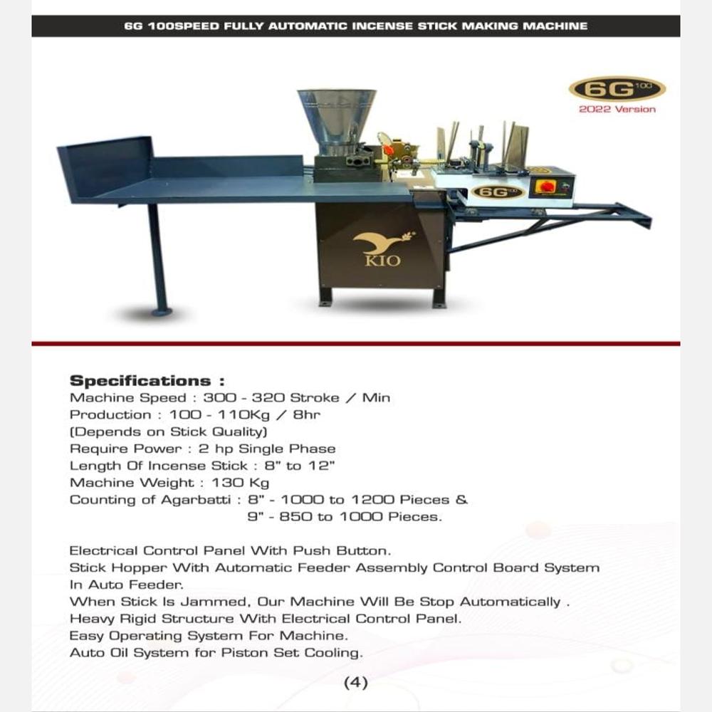 KIO 6G 100 Fully Automatic Incense Stick Making Machine