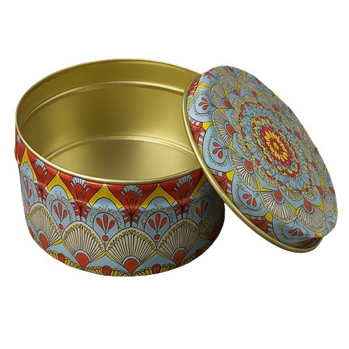 100 Gm Mandala Art Printed Tin Container