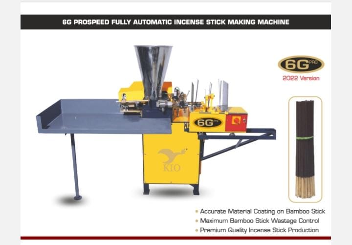 KIO 6G Pro Speed Fully Automatic Incense Stick Making Machine