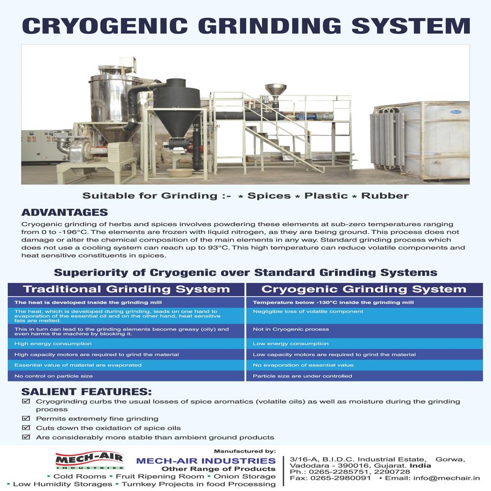 Cryogenic grinding for chilly