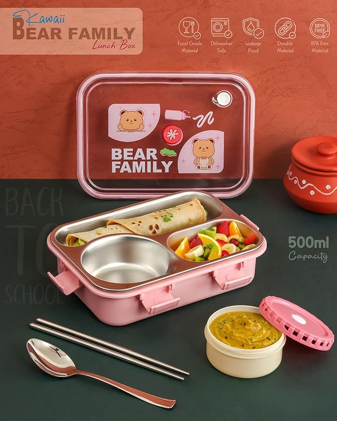 Bear Lunch Box - Capacity: 700 Milliliter (Ml)