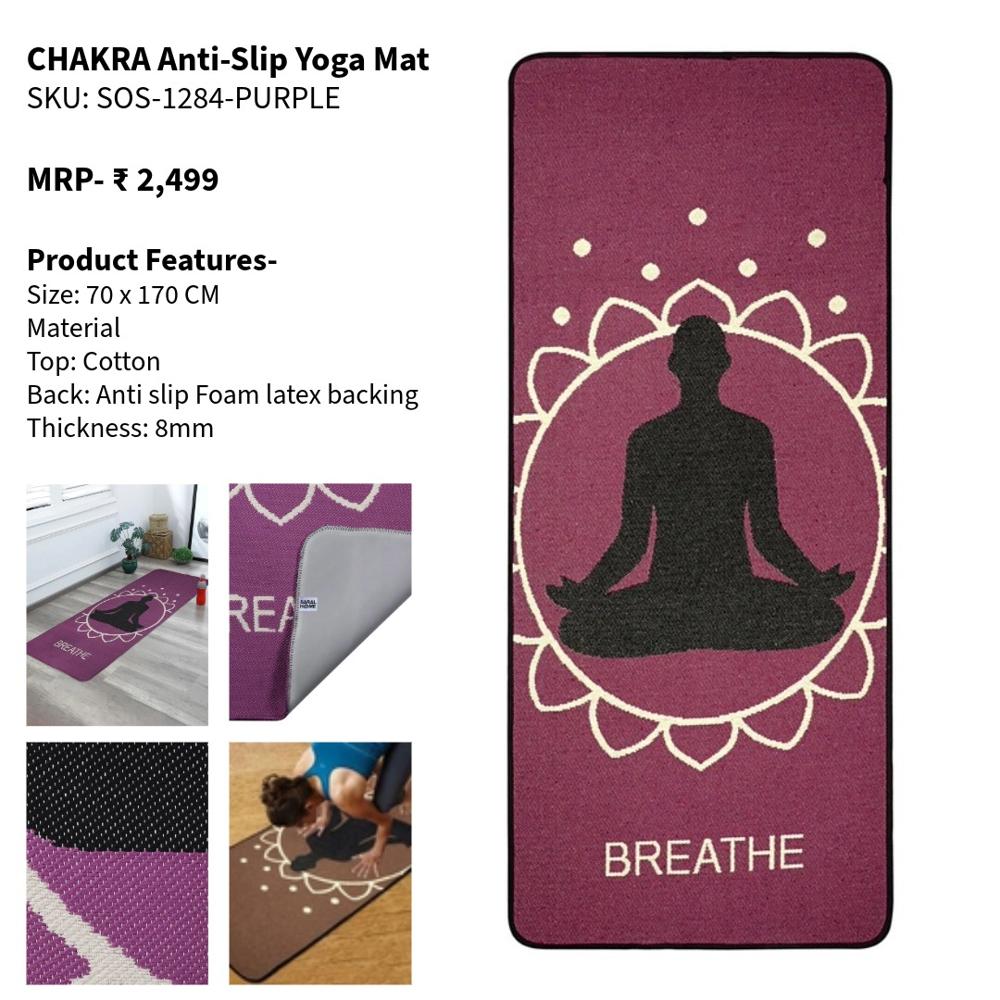 CHAKRA Breathe Anti-Slip Cotton Yoga Mat