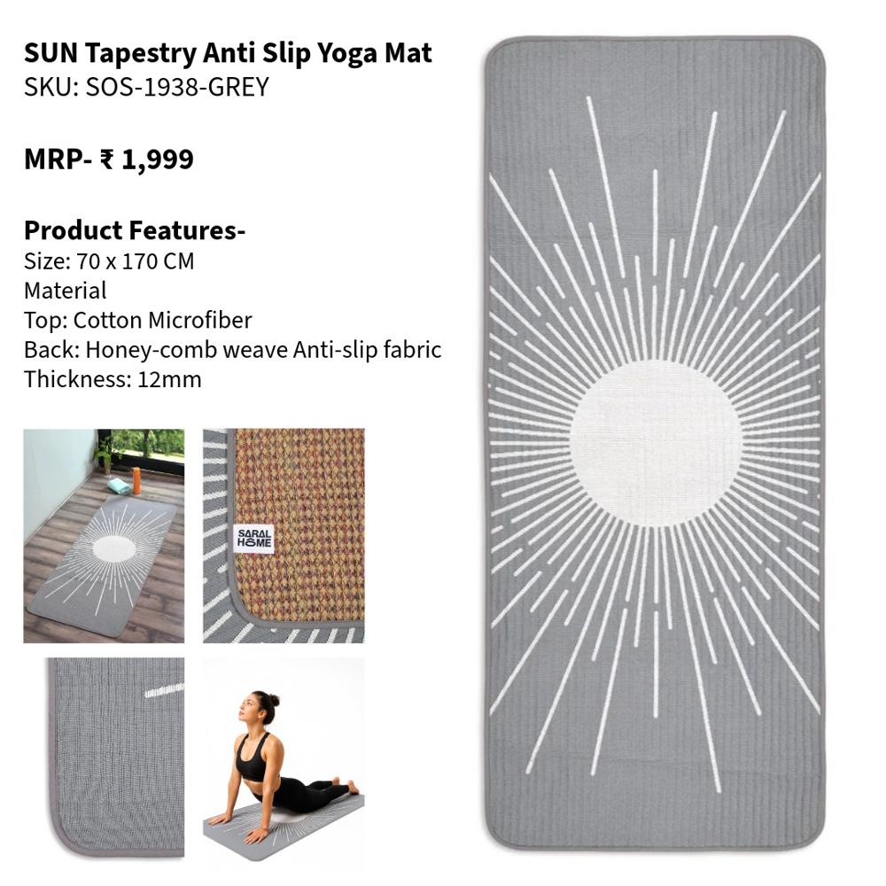 Sun Tapestry Anti-slip Yoga Mat - Battery Capacity: No Statcoulomb (statc)