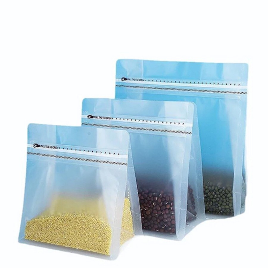 Cube Side Zipper Coffee Bag - Color: Transparent