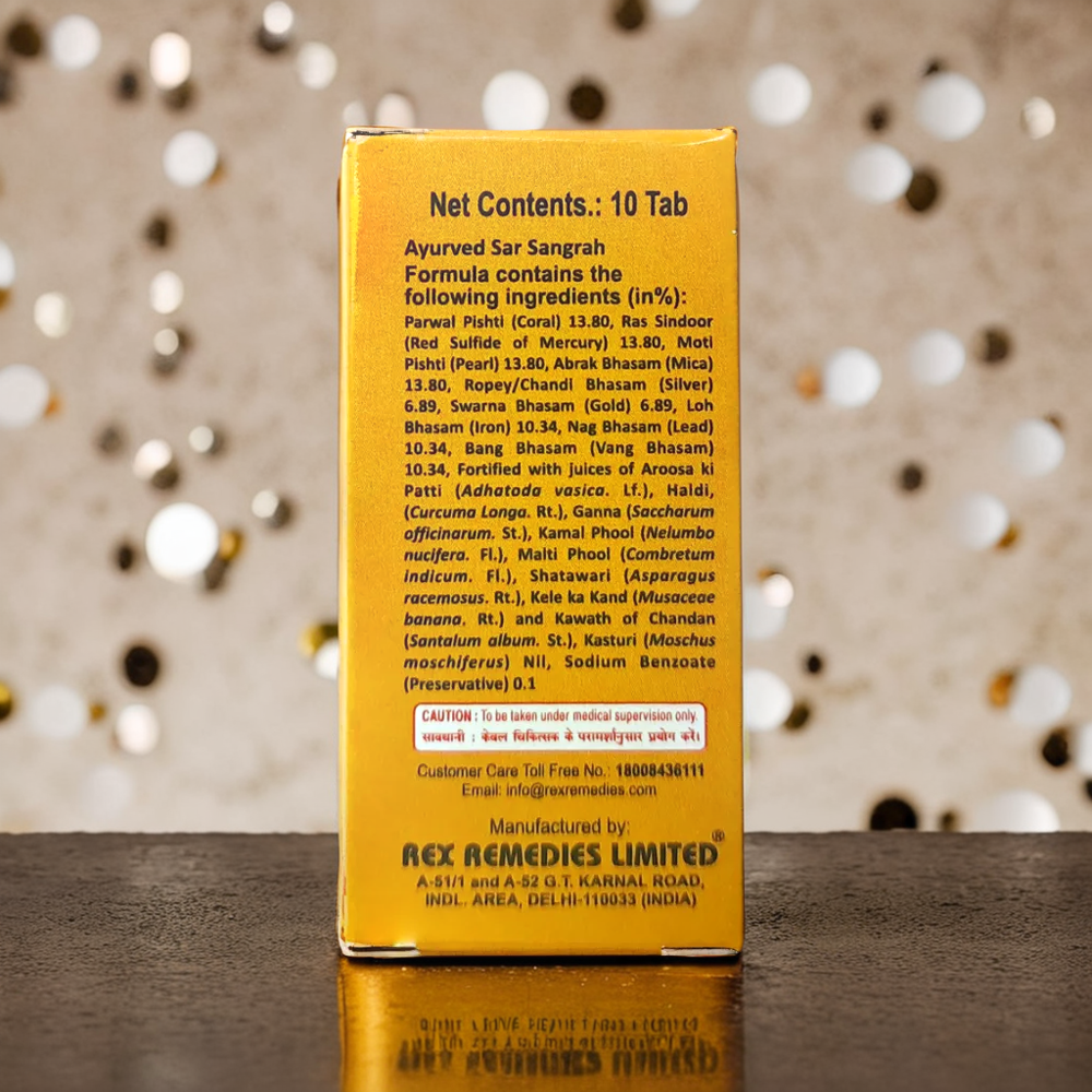 Rex Vasant Kusumakar Ras 10 Tablets