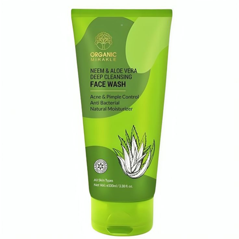Elegantra Aloe Vera Neem Tea Tree Face Wash (Pack of 1) 100ml | Gentle Cleanser for Clear & Fresh Skin made with pure aloevera